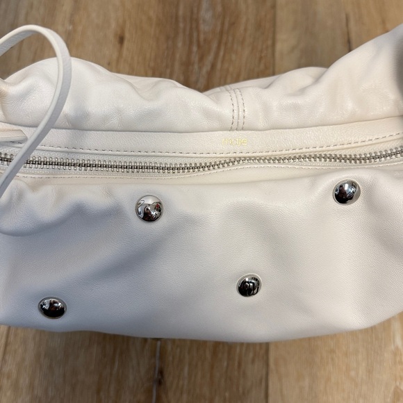 Maje Embellished Bow Bag in White Leather - Picture 7 of 15